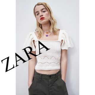 ザラ(ZARA)の美品　ZARA ザラ　ニット　半袖ニット　トップス　サマーニット　人気　完売(ニット/セーター)