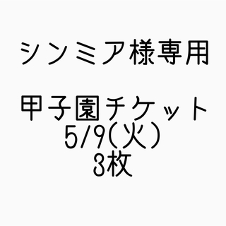 シンミア様専用 甲子園チケット 5/9(火) 3枚(野球)