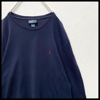 ポロラルフローレン(POLO RALPH LAUREN)の大人気　ポロラルフローレン　刺繍ロゴ　ポニー　ロングスリーブTシャツ　ネイビー(Tシャツ/カットソー(七分/長袖))