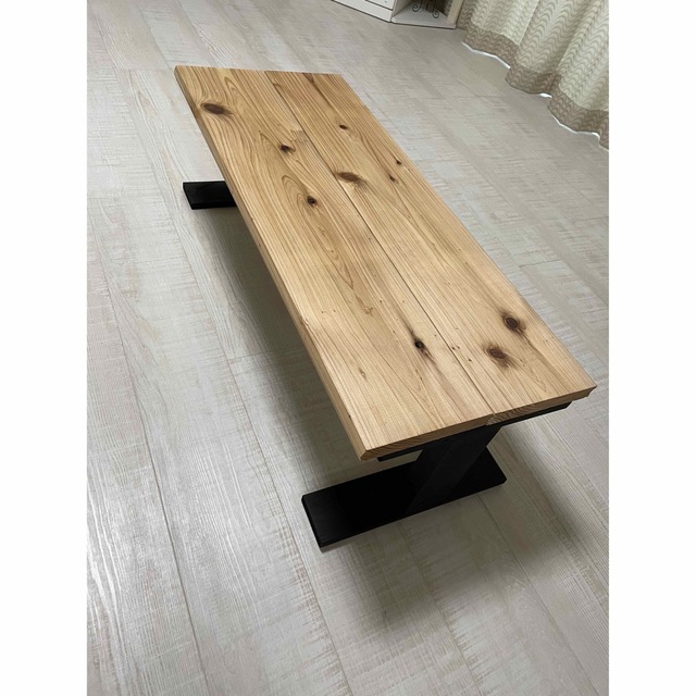 ローテーブル　国産杉無垢材　カフェ板　テーブル 2