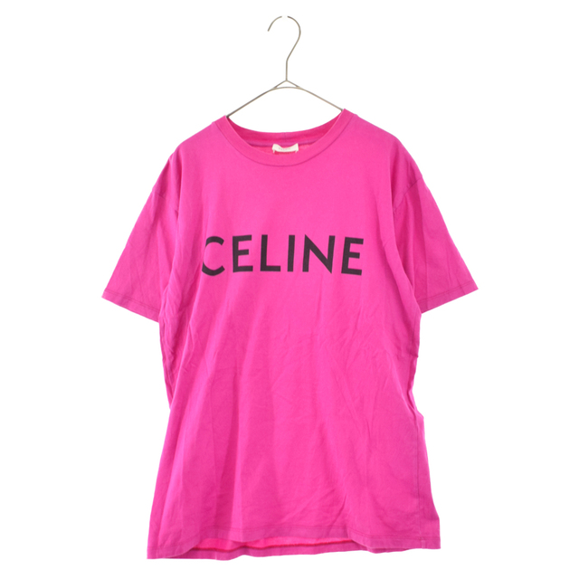 47センチ袖丈CELINE セリーヌ 21SS LOOSE LOGO PRINT TEE ロゴ ルーズTシャツ 半袖Tシャツ 2X764501F ピンク