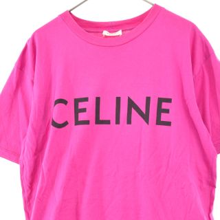 CELINE セリーヌ 21SS LOOSE LOGO PRINT TEE ロゴ ルーズTシャツ 半袖Tシャツ 2X764501F ピンク