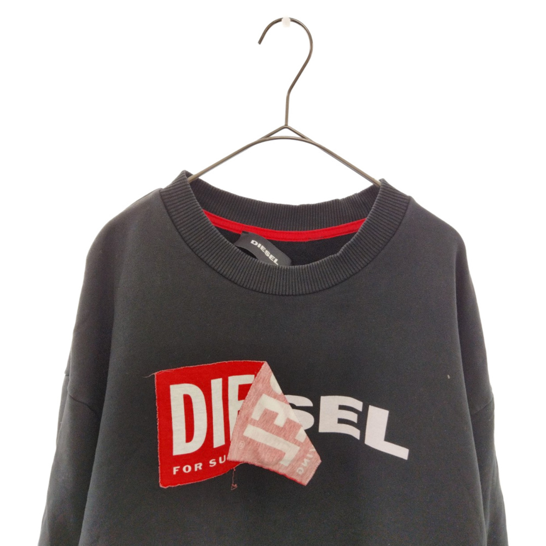 DIESEL(ディーゼル)のDIESEL ディーゼル ボックスロゴプリントスウェットプルオーバー ロゴプリントスウェットシャツ ブラック メンズのトップス(スウェット)の商品写真