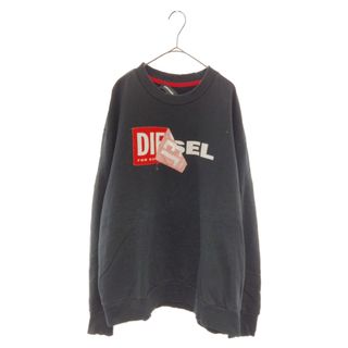 ディーゼル(DIESEL)のDIESEL ディーゼル ボックスロゴプリントスウェットプルオーバー ロゴプリントスウェットシャツ ブラック(スウェット)