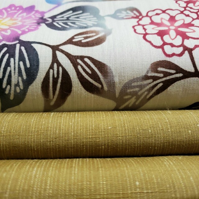 半幅帯 紅型調綿麻×正絹紬 リアル kinetiquettes.com