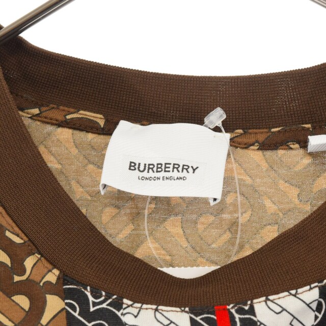 BURBERRY(バーバリー)のBURBERRY LONDON バーバリーロンドン 総柄 モノグラム ストライプ 半袖Tシャツ ブラウン 8018239 メンズのトップス(Tシャツ/カットソー(半袖/袖なし))の商品写真