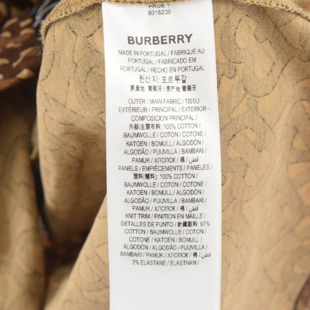 BURBERRY(バーバリー)のBURBERRY LONDON バーバリーロンドン 総柄 モノグラム ストライプ 半袖Tシャツ ブラウン 8018239 メンズのトップス(Tシャツ/カットソー(半袖/袖なし))の商品写真