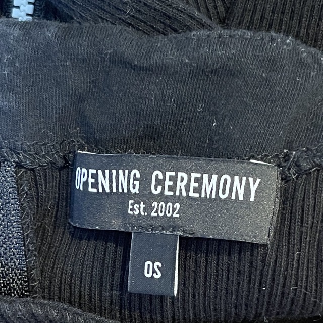 OPENING CEREMONY(オープニングセレモニー)の五部袖モックネックトップス 黒 ブラック レディースのトップス(Tシャツ(長袖/七分))の商品写真