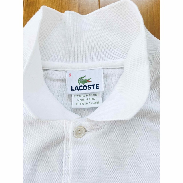 LACOSTE - LACOSTE ラコステ ポロシャツ 白 サイズ3 L1212の通販 by hn