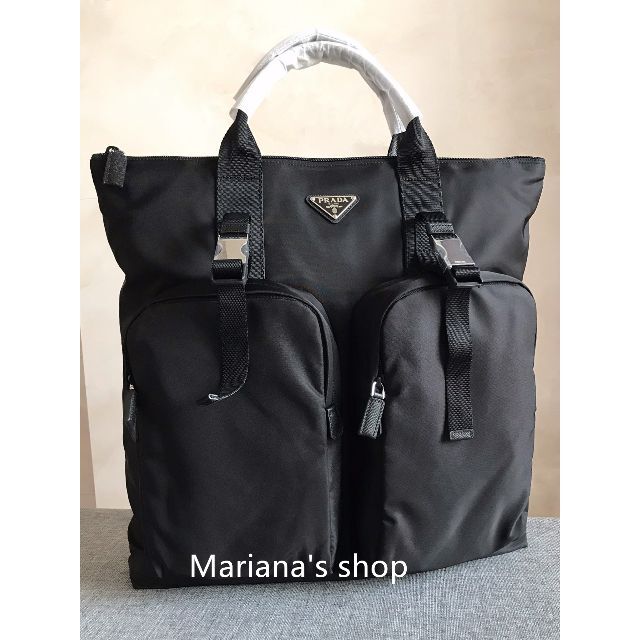 PRADAプラダ Re Nylon xサフィアーノレザー トートバッグ 【売り切り