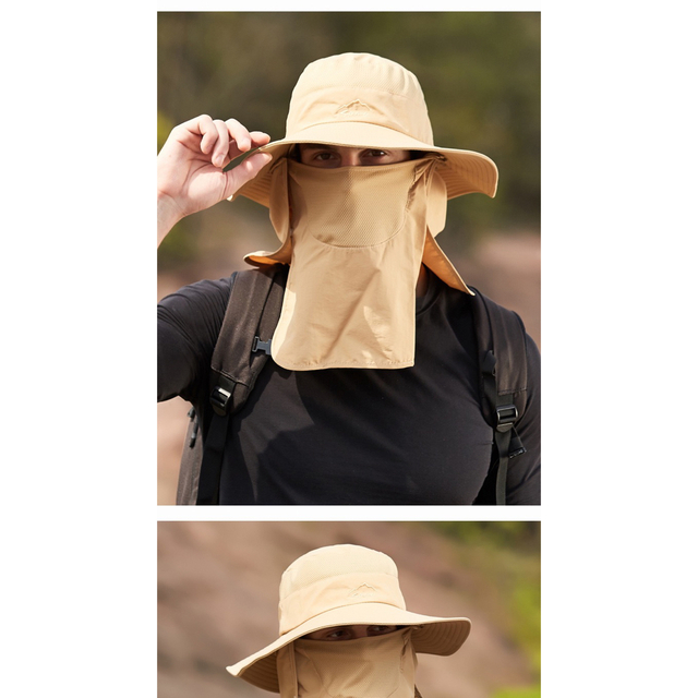 在庫あり 即納】 サファリハット 日よけ帽子 ネックガード UVカット 日焼け対策 冷感 男女兼用