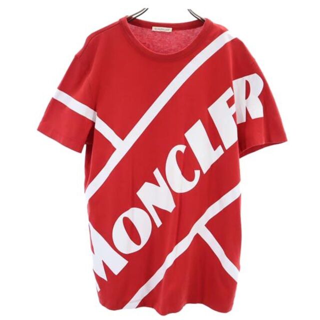 モンクレール クルーネック ロゴプリント 半袖 Tシャツ S 赤 MONCLER メンズ   【230422】 メール便可