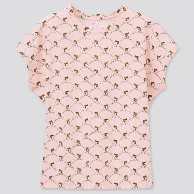 UNIQLO(ユニクロ)のユニクロ　ポールアンドジョー　ネコ　ピンク　Tシャツ　M レディースのトップス(Tシャツ(半袖/袖なし))の商品写真