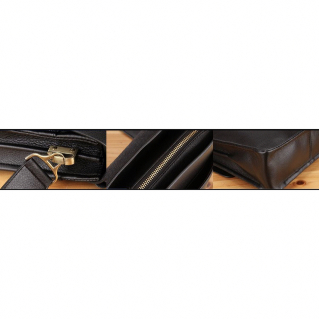 POLO VIDENG ショルダーバッグ ブラック 黒 横型 高級 多機能 POLO VIDENG 市松模様 メンズ ショルダーバッグ ブラック 上質 質感