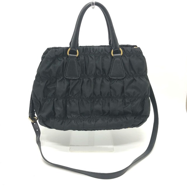 プラダ PRADA ギャザー B1789M ロゴ カバン 2WAY ハンドバッグ