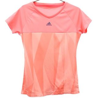 アディダス(adidas)のアディダス ワンポイントプリント トレーニングシャツ S ピンク adidas 半袖 Tシャツ スポーツ ウォームアップ レディース 【中古】  【230504】 メール便可(その他)