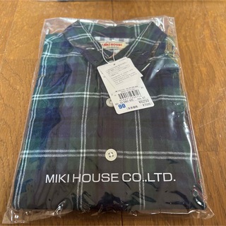 ミキハウス(mikihouse)の【新品未使用】ミキハウス チェックシャツ 90センチ(Tシャツ/カットソー)