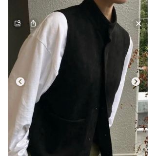 新品　ENOF SUEDE VEST イナフ　スウェードベスト　黒