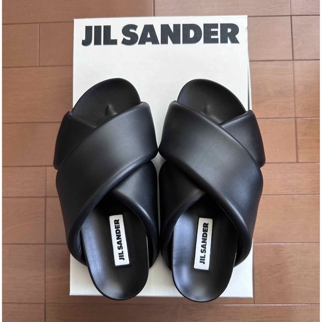 格安販売の JILSANDER ジルサンダー レザークロスストラップサンダル