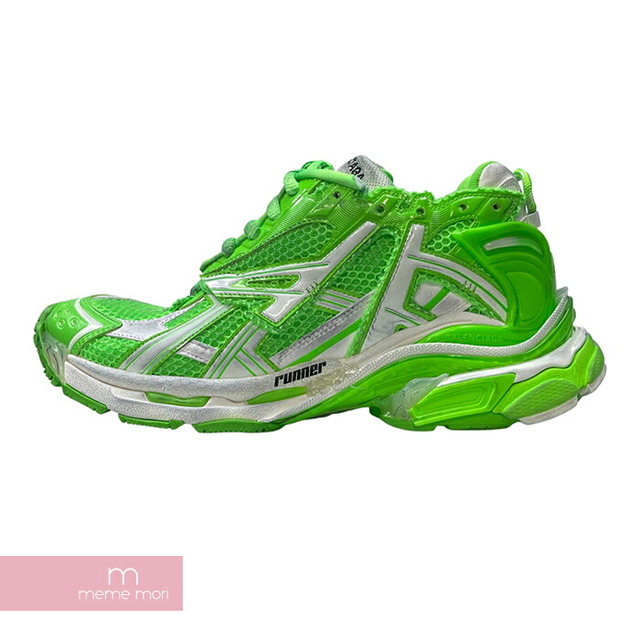 Balenciaga(バレンシアガ)のBALENCIAGA Runner Fluo Green 677403 W3RBM バレンシアガ ランナー フルオグリーン ローカットスニーカー ヴィンテージ・リペア加工 メッシュ切替 ネオングリーン サイズ42(28cm)【230502】【新古品】【me04】 メンズの靴/シューズ(スニーカー)の商品写真