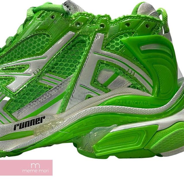 Balenciaga(バレンシアガ)のBALENCIAGA Runner Fluo Green 677403 W3RBM バレンシアガ ランナー フルオグリーン ローカットスニーカー ヴィンテージ・リペア加工 メッシュ切替 ネオングリーン サイズ42(28cm)【230502】【新古品】【me04】 メンズの靴/シューズ(スニーカー)の商品写真