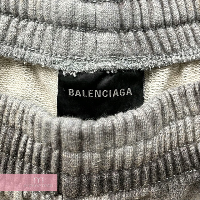 BALENCIAGA 2023SS Skater Baggy Sweatpants 740028 TOVA8 バレンシアガ  スケーターバギースウェットパンツ 汚れ・ダメージ加工 総柄プリント ロゴパッチ グレー サイズS【230503】【新古品】【me04】