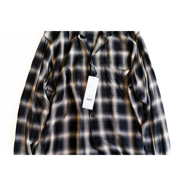 23ss comoli コモリ レーヨンチェック オープンカラーシャツ 2 | cprc