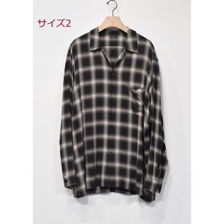 ソルボワ comoli 23ss レーヨンチェックオープンカラーシャツ サイズ2