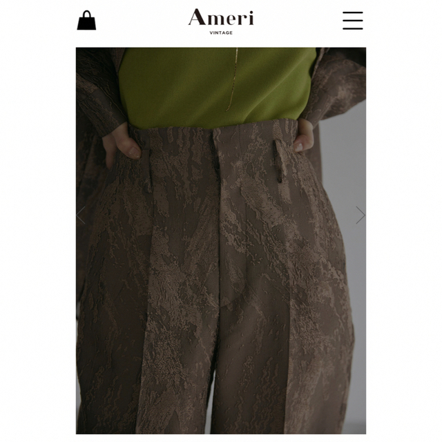 【新品タグ付】アメリEMBOSS PATTERN SHEER PANTS