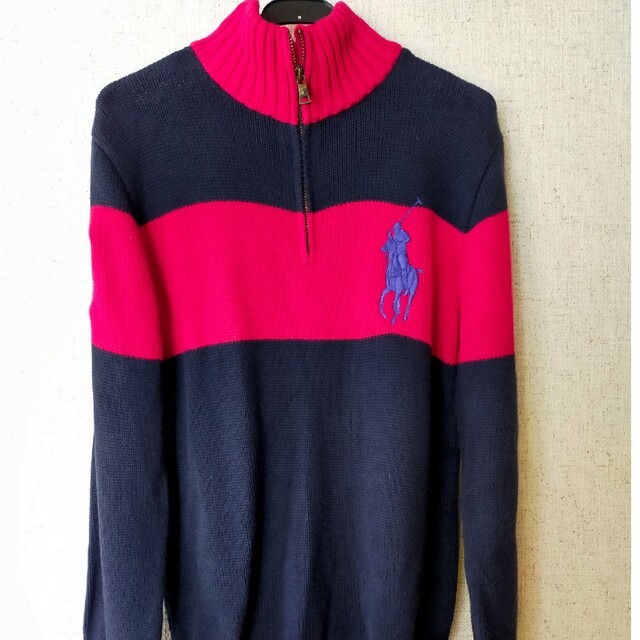 POLO RALPH LAUREN(ポロラルフローレン)の極希少　ポロラルフローレン　ボーダー　ストライプ　ニット　ハーフジップ メンズのトップス(ニット/セーター)の商品写真