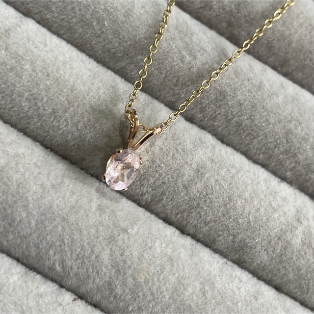 Rabbit ears  pink ... Morganite ハンドメイドのアクセサリー(ネックレス)の商品写真