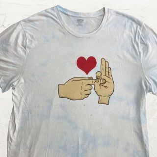 JWM  ビンテージ   白 ラブ　ハンドサイン　セックス Tシャツ(Tシャツ/カットソー(半袖/袖なし))