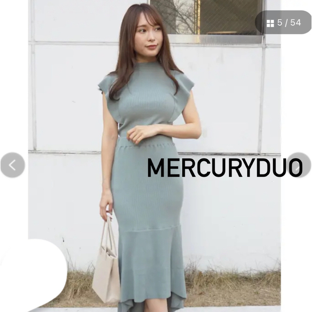 MERCURYDUO - MERCURYDUO バックシャンスカーフ付リブニットセットアップミントグリーンの通販 by ⭐︎セットで割引します