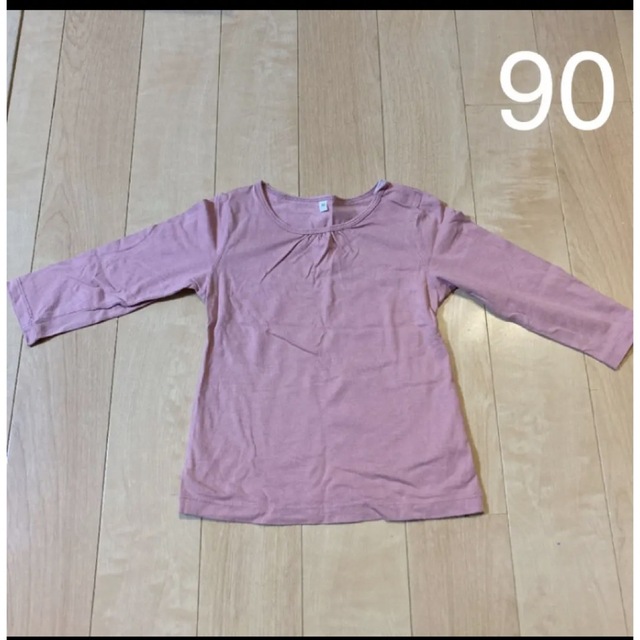 MUJI (無印良品)(ムジルシリョウヒン)の77.七分 Tシャツ《90》 キッズ/ベビー/マタニティのキッズ服女の子用(90cm~)(Tシャツ/カットソー)の商品写真