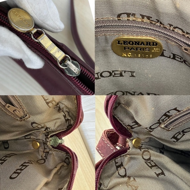 LEONARD(レオナール)の【K4142】中古 LEONARD レオナール ボルドー ショルダーバッグ レディースのバッグ(ショルダーバッグ)の商品写真
