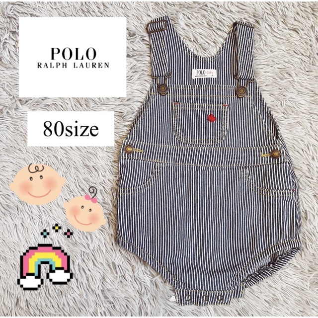 POLO RALPH LAUREN(ポロラルフローレン)の【美品】POLO ポロベビー ラルフローレン サロペット オーバーオール キッズ/ベビー/マタニティのベビー服(~85cm)(カバーオール)の商品写真