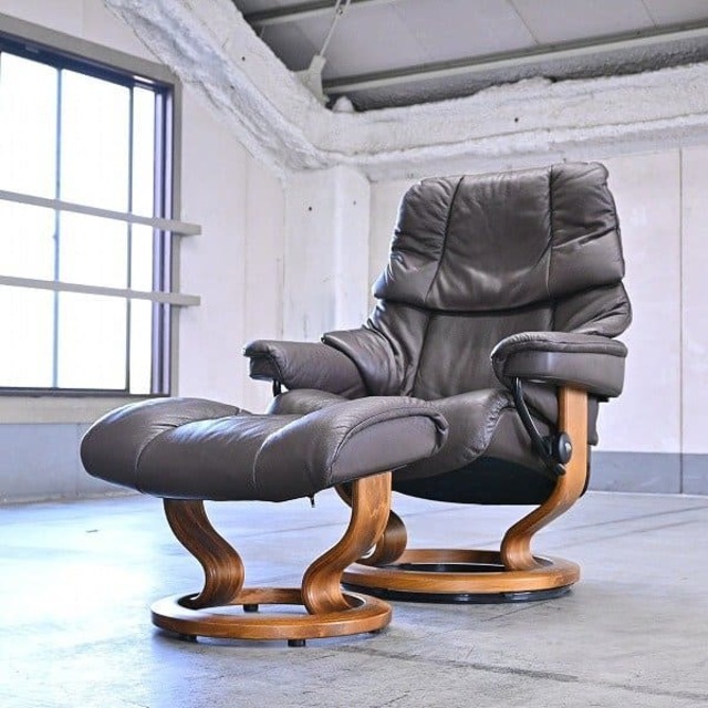 EKORNES 35万「タンパ」リクライニングチェア 本革 ストレスレスチェア オットマンセット パーソナル 1Pソファ エコーネス【中古家具/中古インテリア/USED家具ユーズド家具/リサイクル】 | フリマアプリ ラクマ