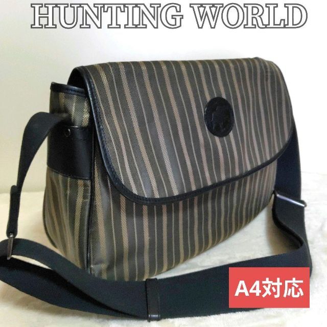 HUNTING WORLD(ハンティングワールド)のハンティングワールドショルダーバッグ　A4対応 メンズのバッグ(ショルダーバッグ)の商品写真