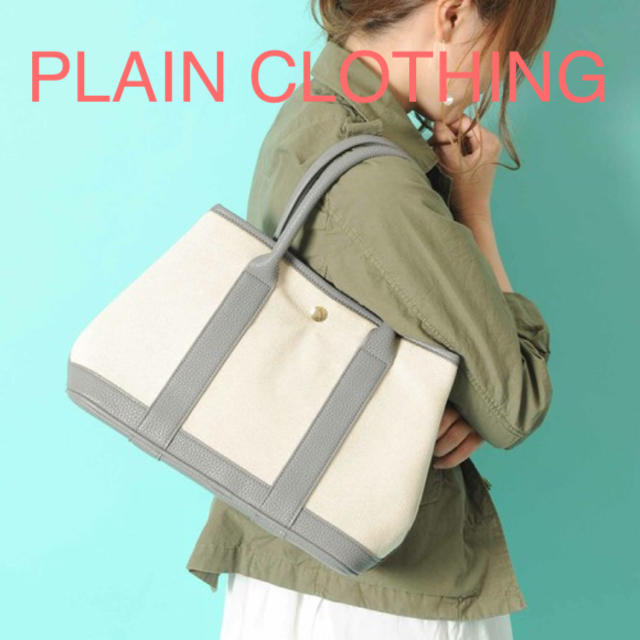 PLAIN CLOTHING(プレーンクロージング)のPLAIN CLOTHINGのキャンパスレザートート レディースのバッグ(ショルダーバッグ)の商品写真