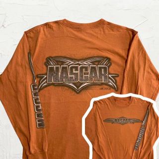 JWB NASCAR オレンジ ナスカー　袖プリント　レース 長袖　Tシャツ(Tシャツ/カットソー(七分/長袖))