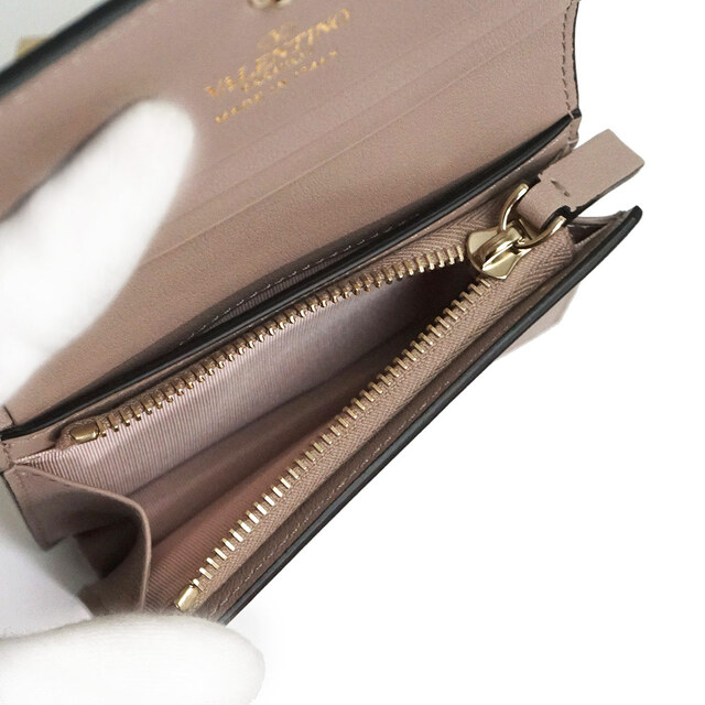 史上一番安い史上一番安いVALENTINO 二つ折り財布 ピンク レザー