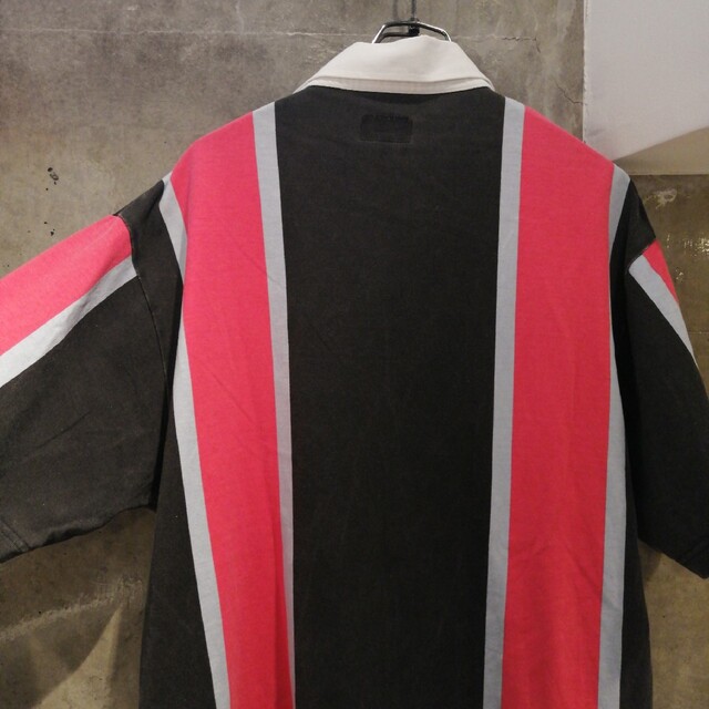 ラグビー ワンポイント】Supreme stripe rugby shirt www
