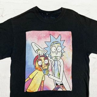 JVS RICK MORTY 黒 リックアンドモーティ　キャラ Tシャツ(Tシャツ/カットソー(半袖/袖なし))