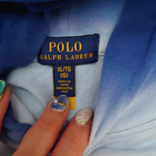 POLO RALPH LAUREN(ポロラルフローレン)の美品　タイダイ　スウェットパーカーワンピ キッズ/ベビー/マタニティのキッズ服女の子用(90cm~)(ワンピース)の商品写真