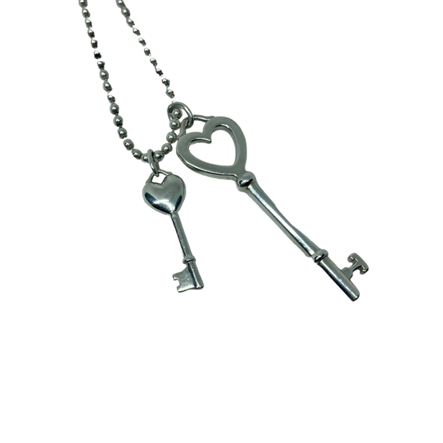 TIFFANY ハート キー ロング シルバー ネックレス ティファニー ブルー