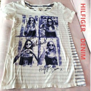 ヒルフィガーデニム(HILFIGER DENIM)のHILFIGER　DENIM　アメリカンＴシャツ　XS　バッグボーダー(Tシャツ(半袖/袖なし))