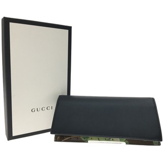 グッチ(Gucci)の▼▼GUCCI グッチ メンズ 二つ折り長財布 ブルームス  408811 ブラック(財布)
