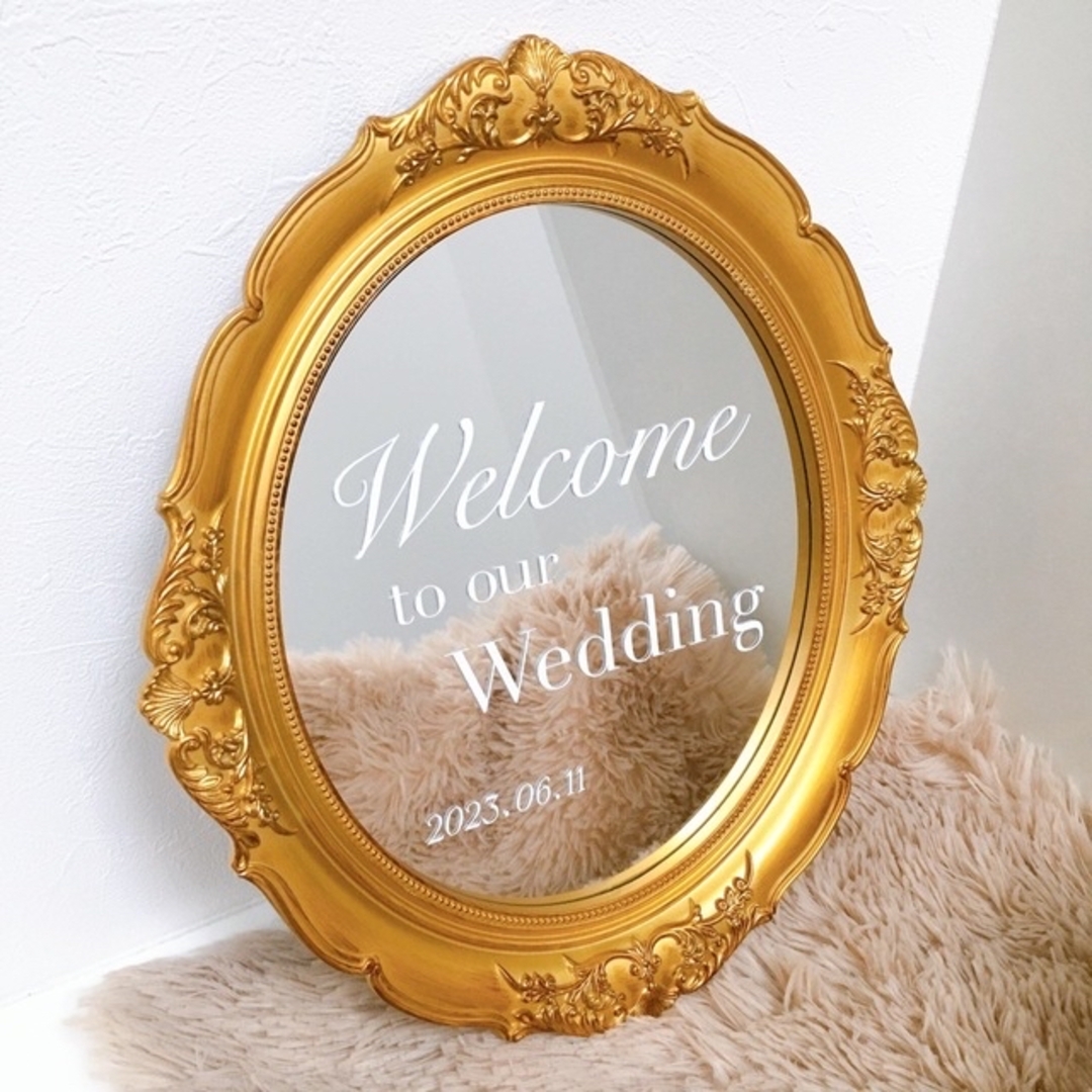 ウェルカムボード 結婚式 ウェディング アンティークミラー 鏡
