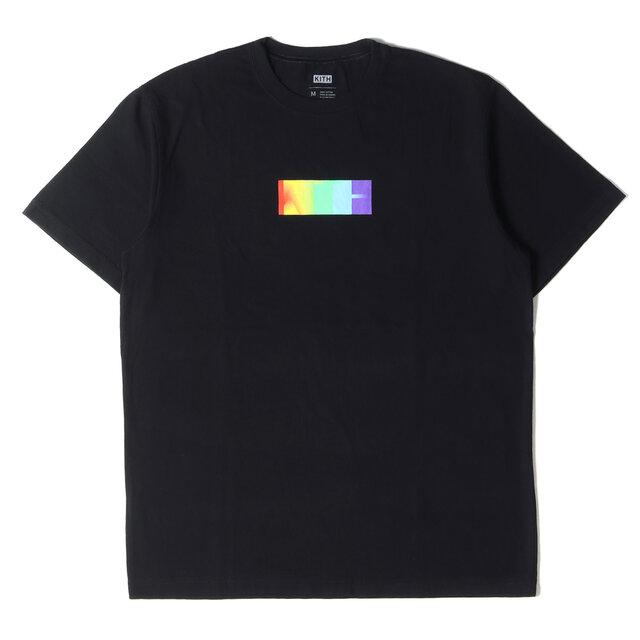 KITH NYC キス ニューヨークシティー Tシャツ レインボー ボックスロゴ クルーネックTシャツ ブラック 黒 M トップス カットソー 半袖 BOX LOGO  【メンズ】Tシャツ/カットソー(半袖/袖なし)