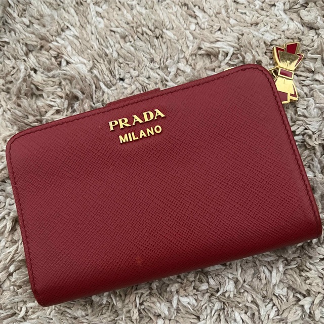 超希少♡PRADA プラダ サフィアーノ リボンチャーム-